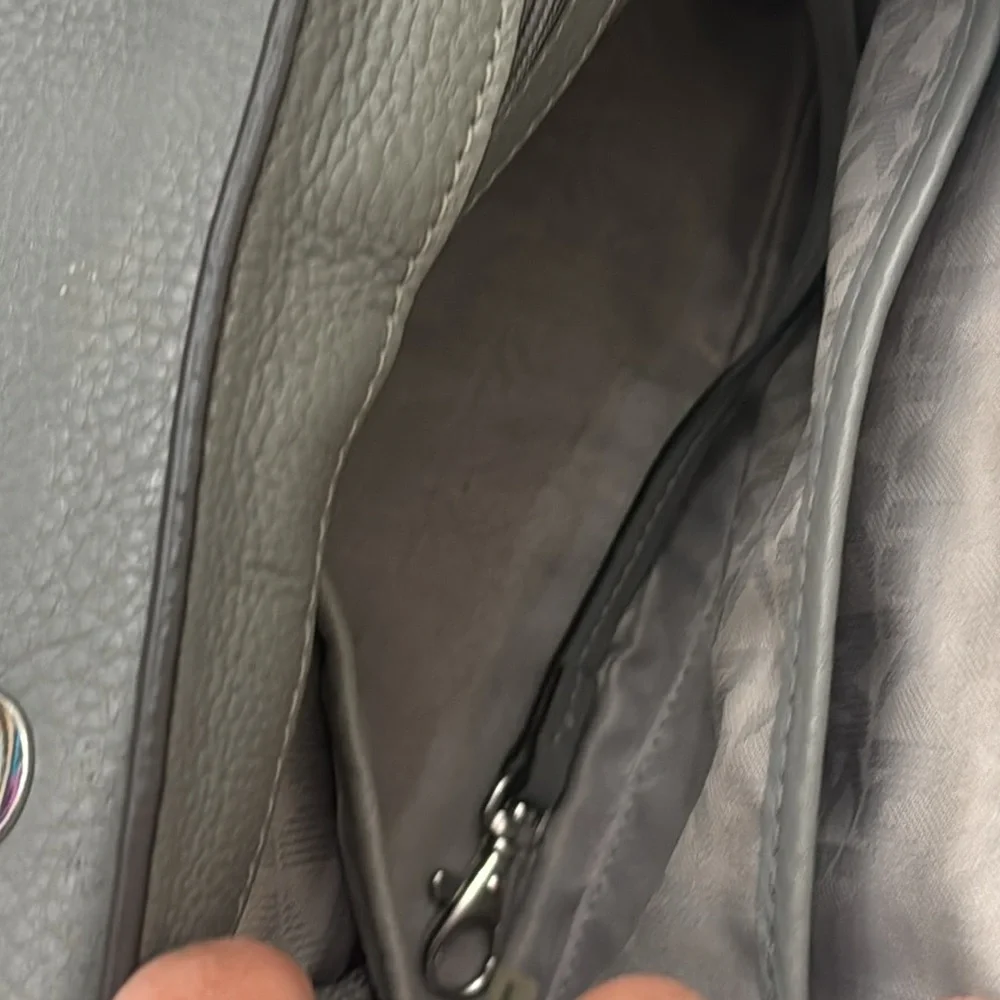 Michael Kors Emery Small Leather Satchel Bag. Steel Gray - Picture 14 of 14